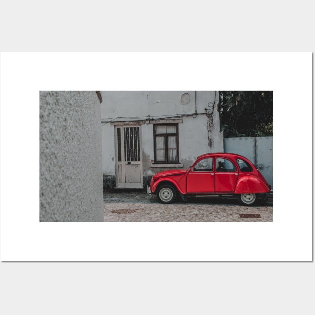 Red Citroen 2CV Wall Art by Grumpy Bean